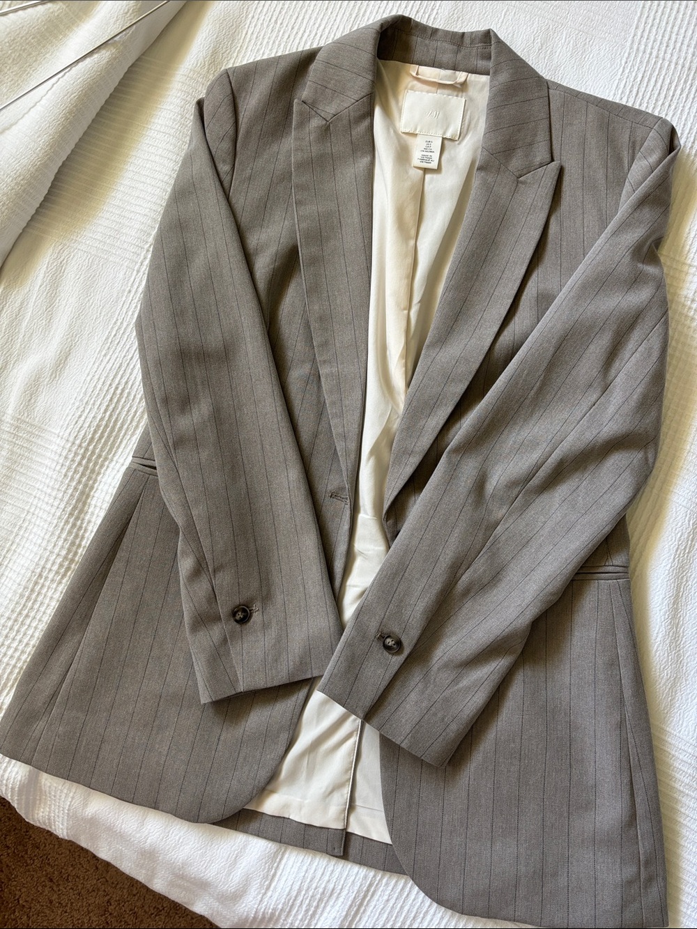 H&M Gray Pinstripe Blazer